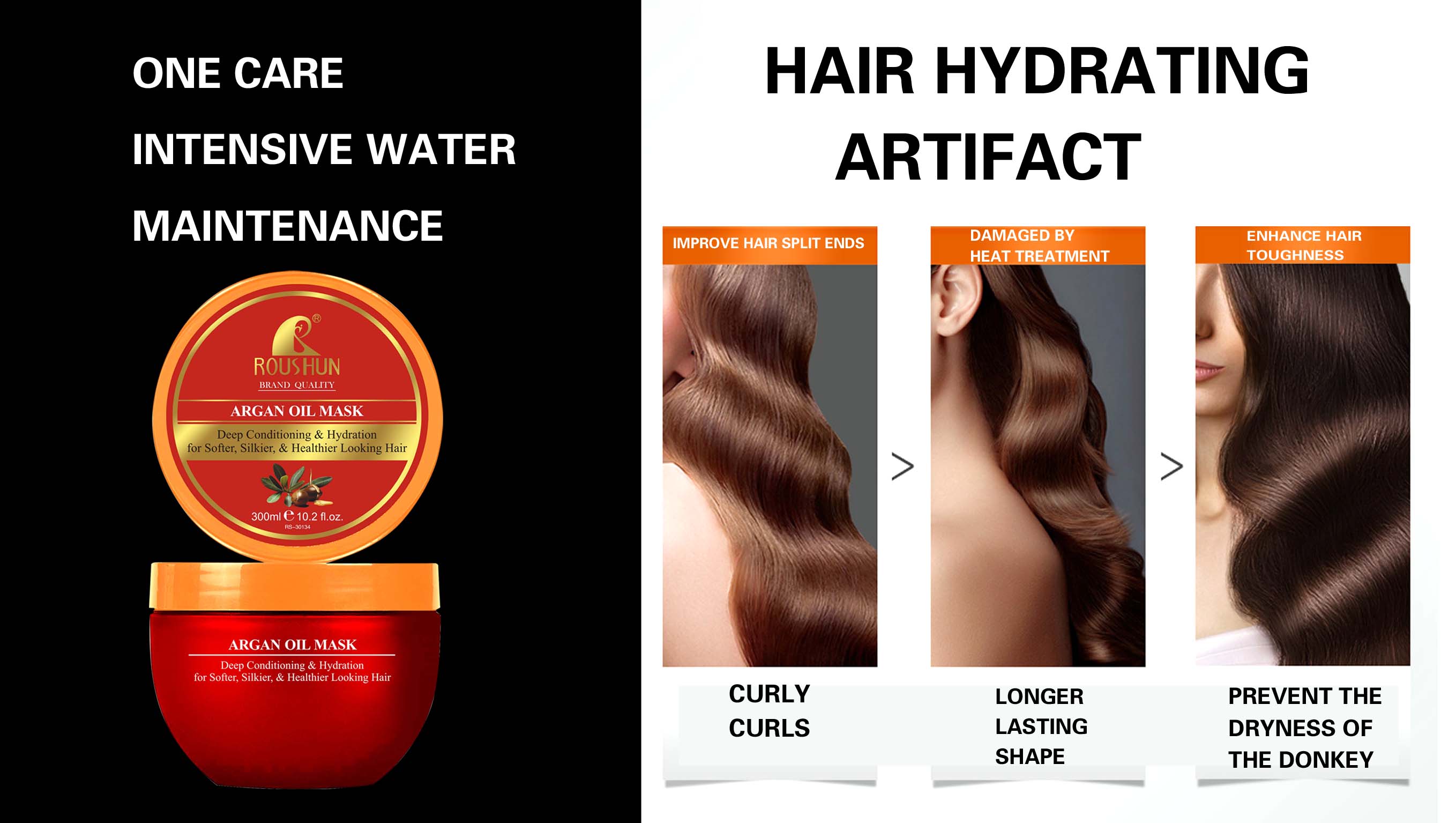 Roushun Brand Quality Argan Oil Hair Treatment Moisturizing Hair Care