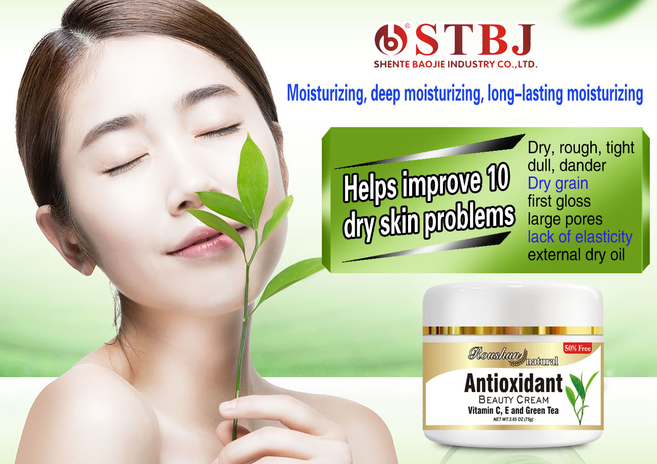 Antioxidant beauty cream vitamin C, E and green tea