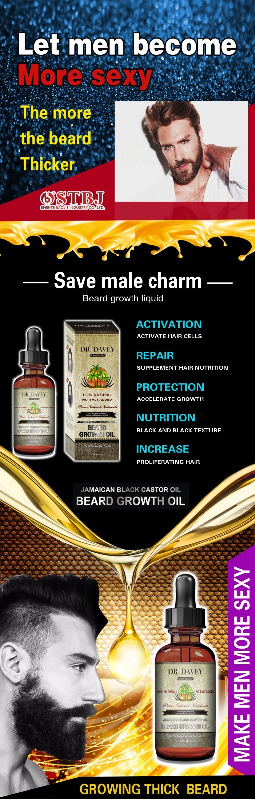 DR. DAVEY brand  quality natural  beard growth oil