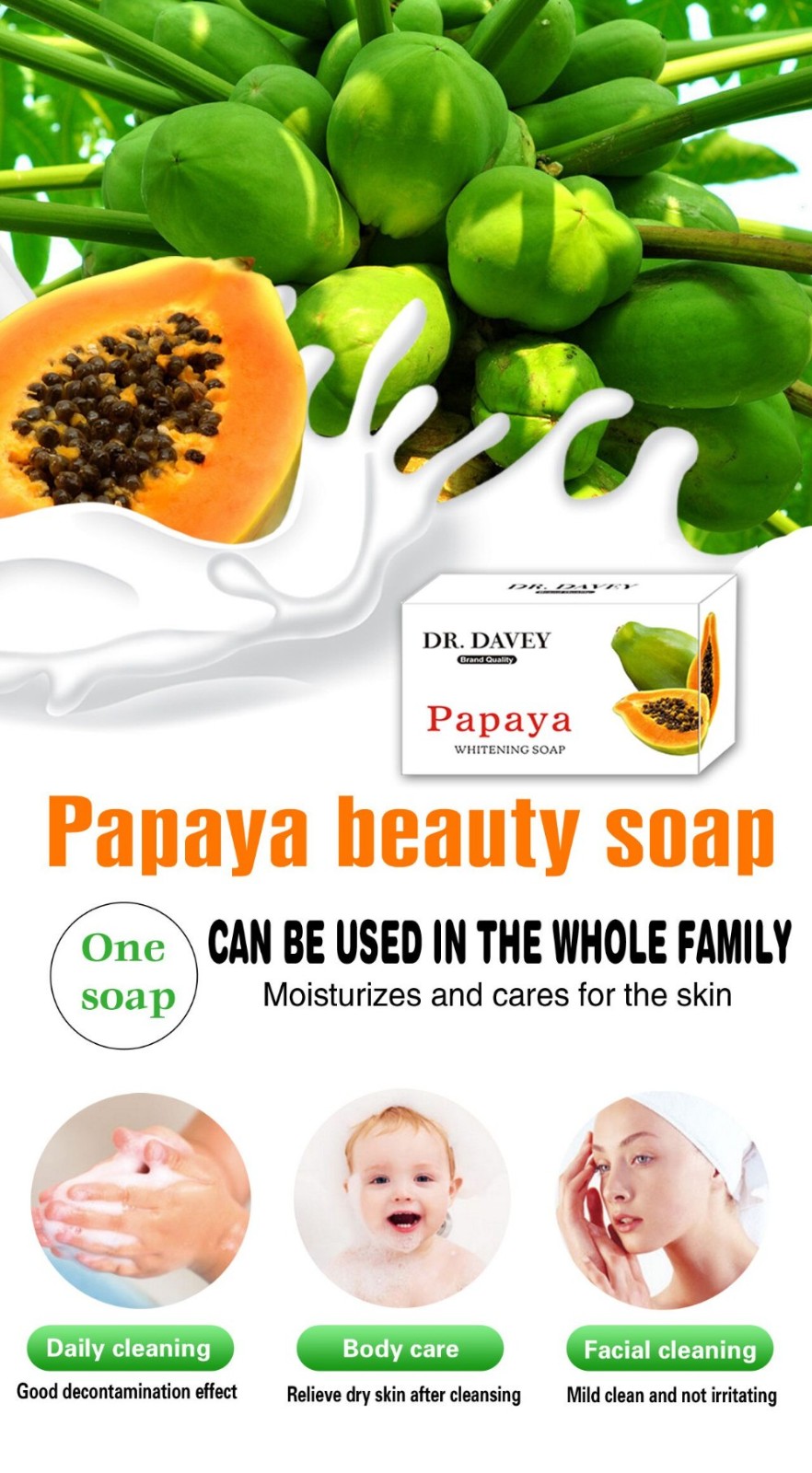 papaya whitening  high quality  beauty soap