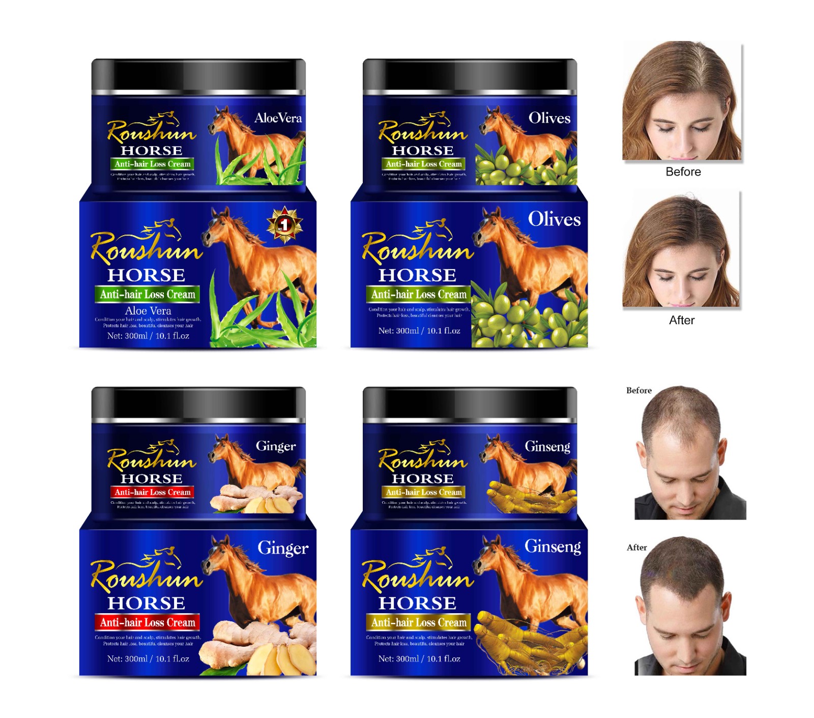 ROUSHUN ginger Anti-hair Loss Cream Hair Treatment