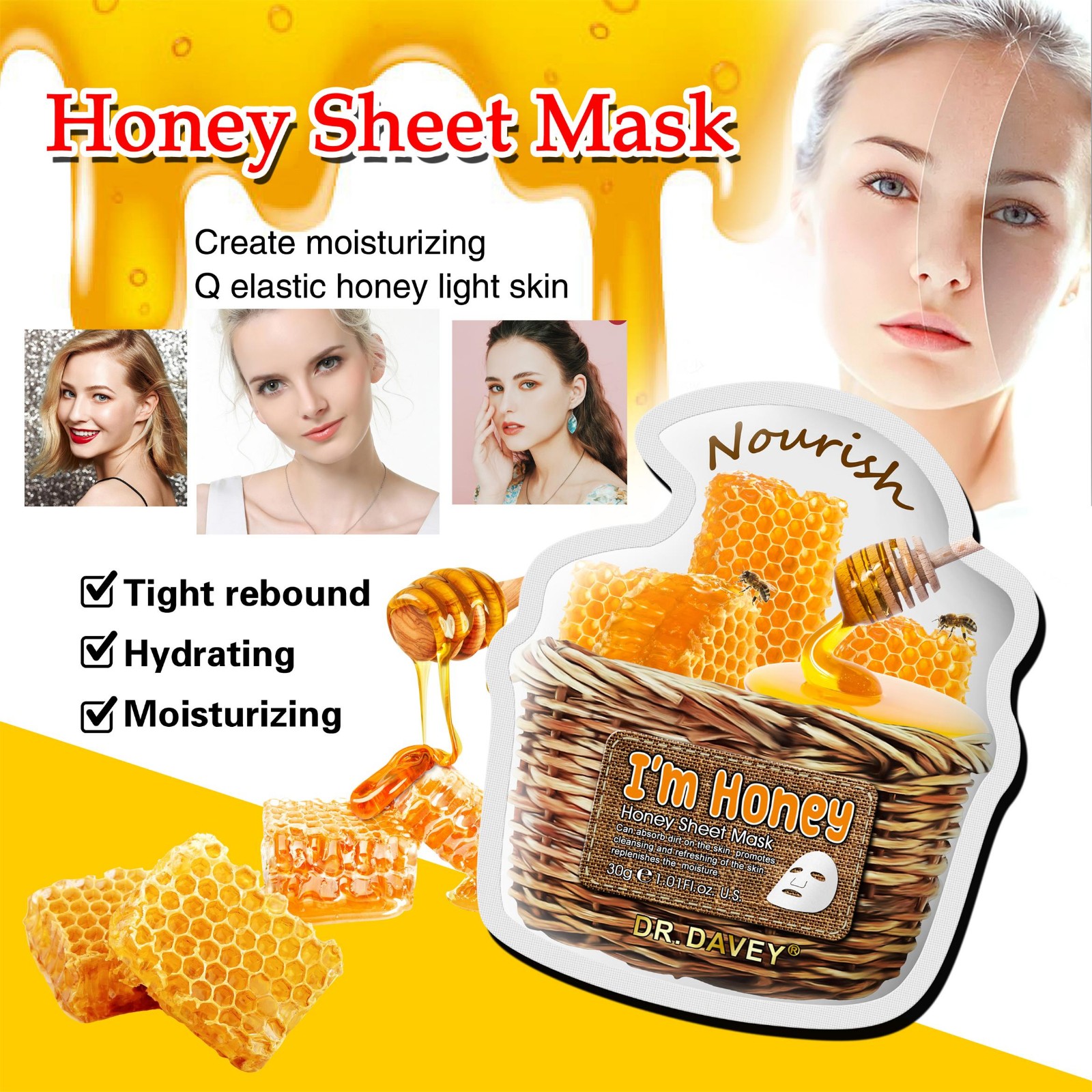 Honey mask sheet