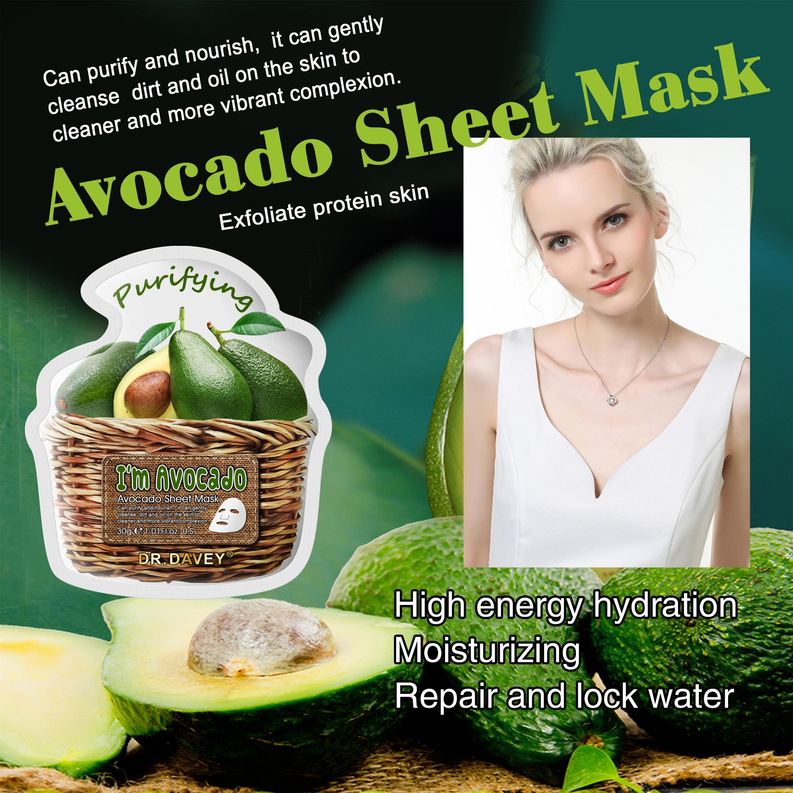 Avocado mask sheet