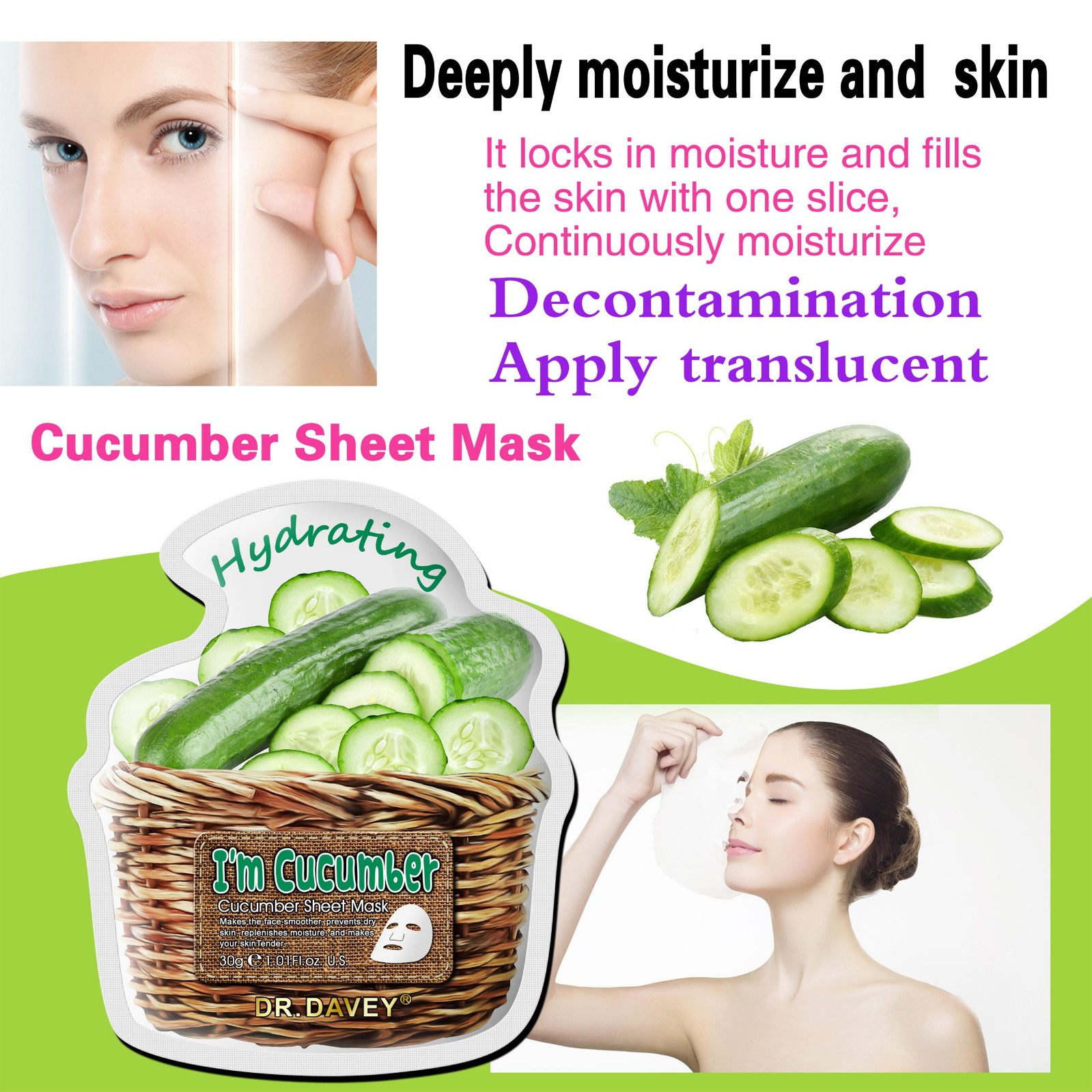 Cucumber mask sheet