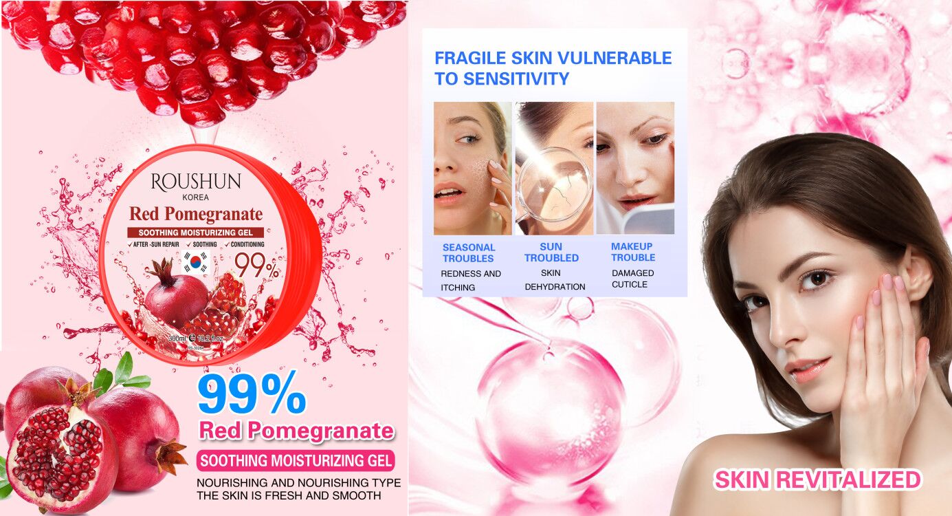 Red pomegranate 99% hydrating gel