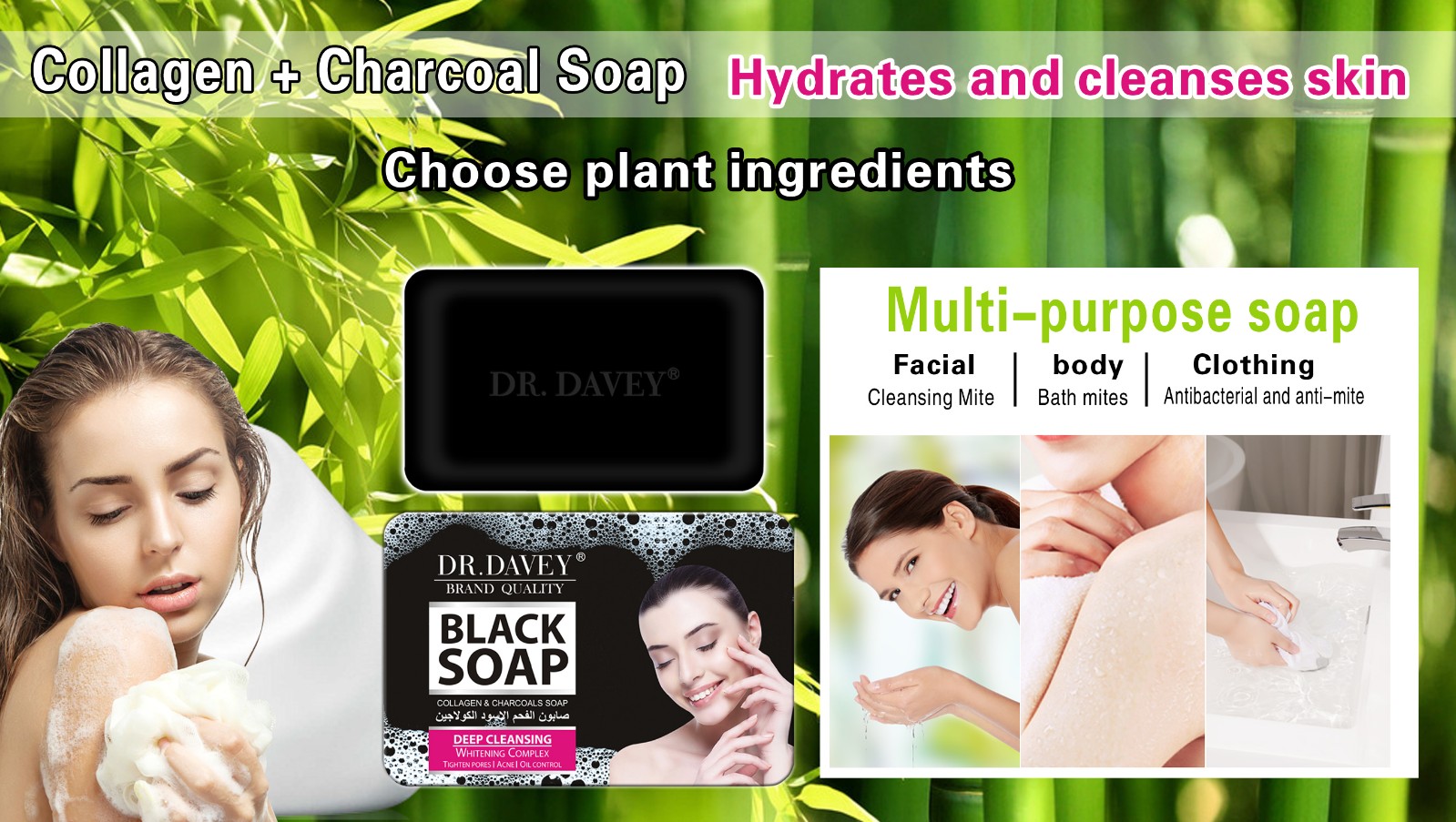 Active carbon black soap