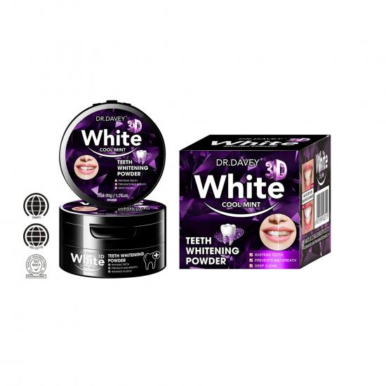 White cool mint teeth  whitening powder